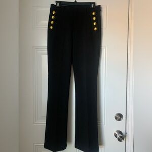 Classic GAP Elegant Black Trousers Gold Button Pocket Detail Size 6